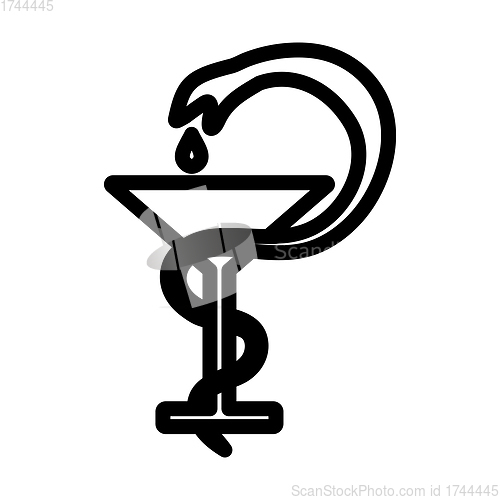 Image of Medicine Sign With Snake And Glass Icon