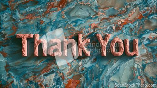Image of Quartzite Stone Thank you concept creative art poster.