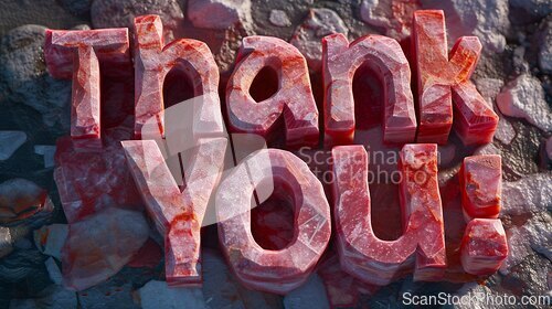 Image of Quartzite Stone Thank you concept creative art poster.