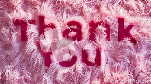 Image of Rose Fur Thank you concept creative art poster.