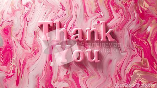 Image of Rose Marble Thank you concept creative art poster.