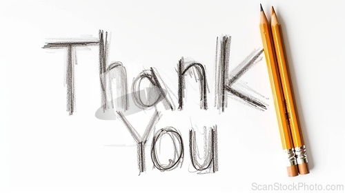 Image of Words Thank You created in Realistic Pencil Drawing.