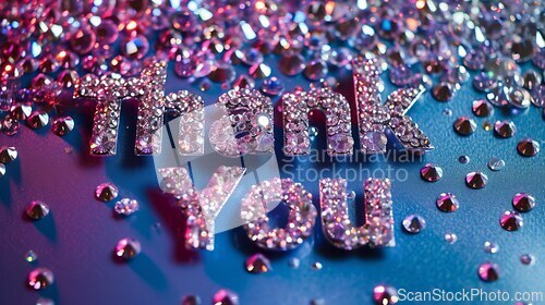 Image of Rhinestones Thank you concept creative art poster.