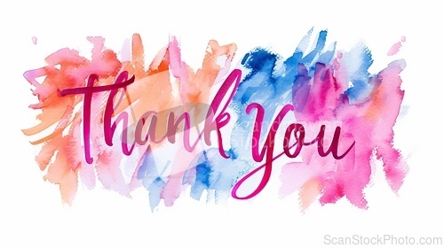 Image of Words Thank You created in Watercolor Calligraphy.