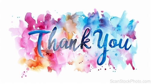 Image of Words Thank You created in Watercolor Calligraphy.