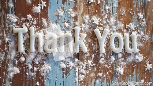 Image of White Glass Thank you concept creative art poster.