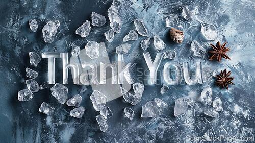 Image of White Glass Thank you concept creative art poster.