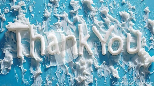 Image of White Slime Thank you concept creative art poster.