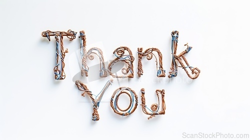 Image of Words Thank You created in Wire Lettering.
