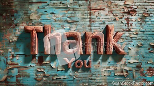Image of Textured Plaser Thank you concept creative art poster.