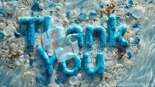 Image of Turquoise Crystal Thank you concept creative art poster.