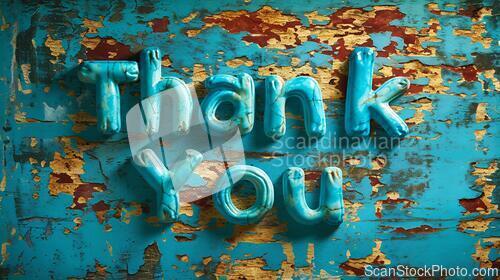 Image of Turquoise Crystal Thank you concept creative art poster.