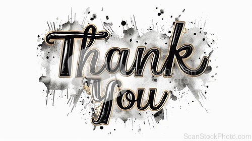 Image of Words Thank You created in Uncial Calligraphy.
