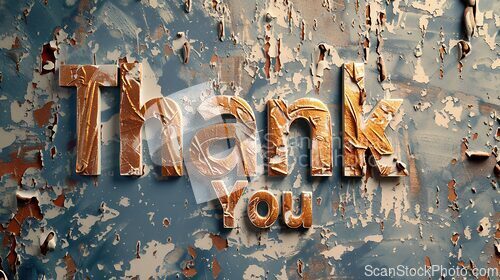 Image of Venetian Plaster Thank you concept creative art poster.