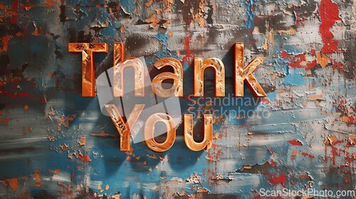 Image of Venetian Plaster Thank you concept creative art poster.