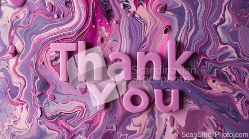 Image of Violet Marble Thank you concept creative art poster.