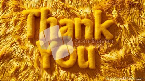 Image of Yellow Fur Thank you concept creative art poster.