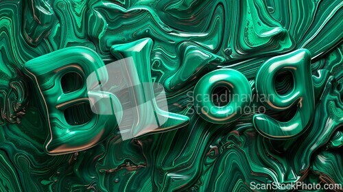 Image of Malachite Crystal Blog concept creative art poster.