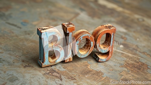 Image of Marmorino Blog concept creative art poster.
