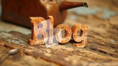 Image of Marmorino Blog concept creative art poster.