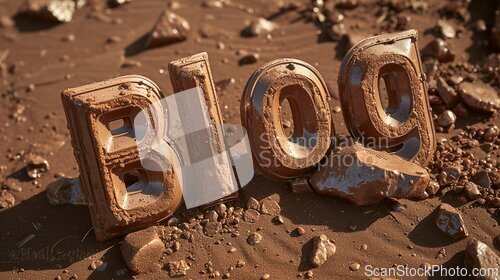 Image of Mars Blog concept creative art poster.
