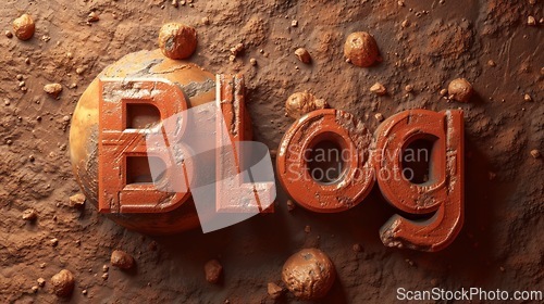 Image of Mars Blog concept creative art poster.