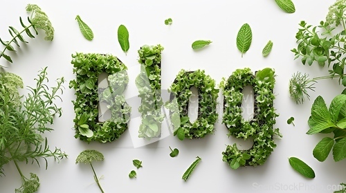 Image of The word Blog created in Mint Typography.