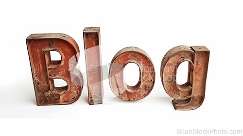 Image of The word Blog created in Nutmeg Typography.