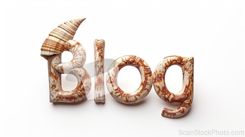 Image of The word Blog created in Nautilus Shell Letters.