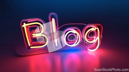 Image of The word Blog created in Neon Calligraphy.