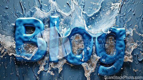 Image of Ocean Water Blog concept creative art poster.