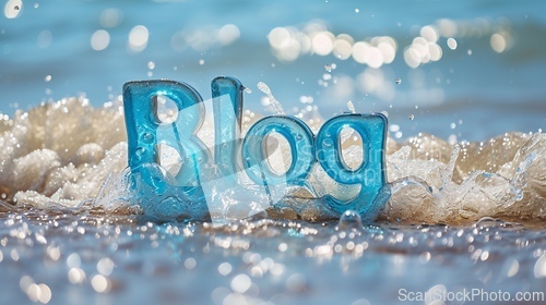 Image of Ocean Water Blog concept creative art poster.