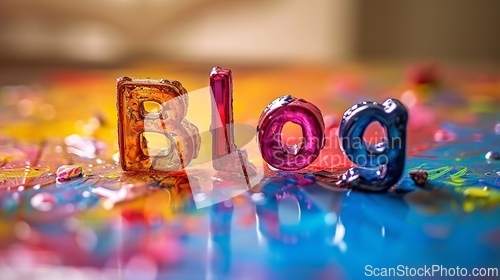 Image of Opal Crystal Blog concept creative art poster.
