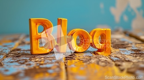 Image of Orange Blog concept creative art poster.