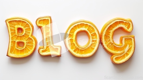 Image of The word Blog created in Orange Typography.