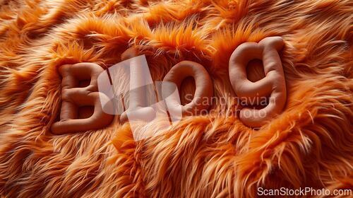 Image of Orange Fur Blog concept creative art poster.