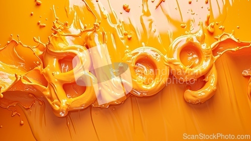 Image of Orange Slime Blog concept creative art poster.