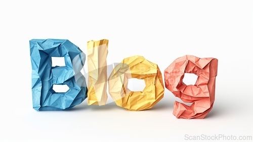 Image of The word Blog created in Origami Lettering.