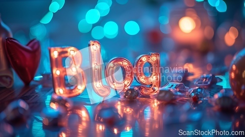 Image of Accent Lighting Blog concept creative art poster.