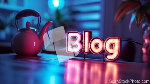Image of Accent Lighting Blog concept creative art poster.