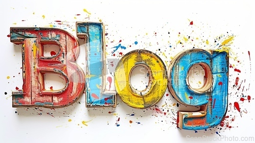 Image of The word Blog created in Altered Art.