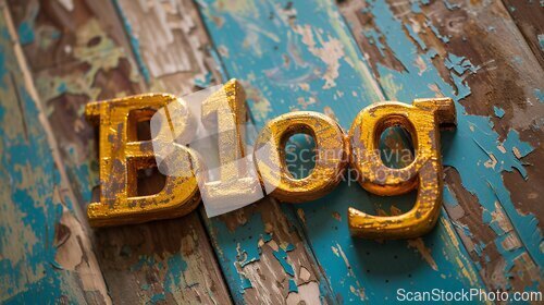 Image of Antique Gold Blog concept creative art poster.
