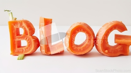 Image of The word Blog created in Baby Carrot Typography.
