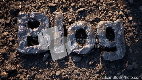 Image of Basalt Stone Blog concept creative art poster.