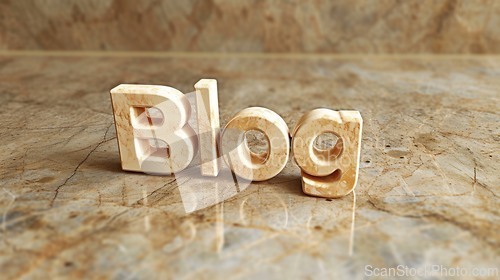 Image of Beige Marble Blog concept creative art poster.