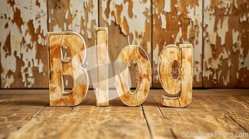 Image of Beige Glass Blog concept creative art poster.