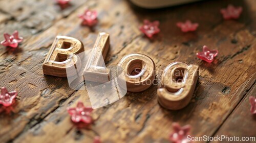 Image of Beige Glass Blog concept creative art poster.