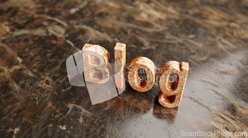 Image of Beige Glossy Surface Blog concept creative art poster.