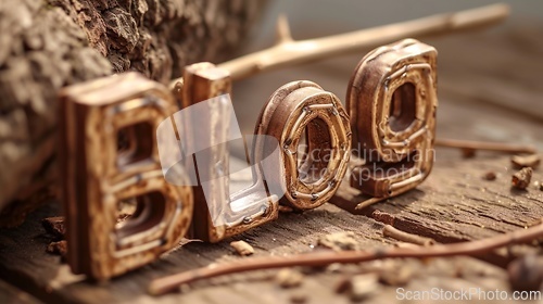 Image of Beige LED Blog concept creative art poster.