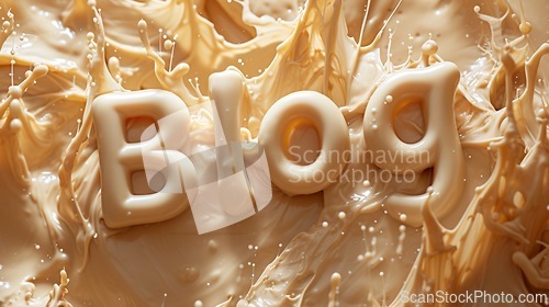 Image of Beige Slime Blog concept creative art poster.